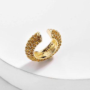Anthropologie Embellished Single Ear Cuff Yellow